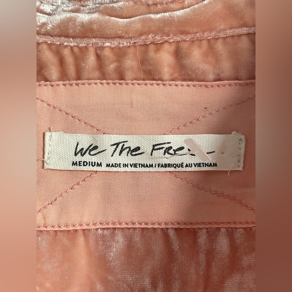Free People Marianne Velvet Shirt Pink M - Picture 4 of 15